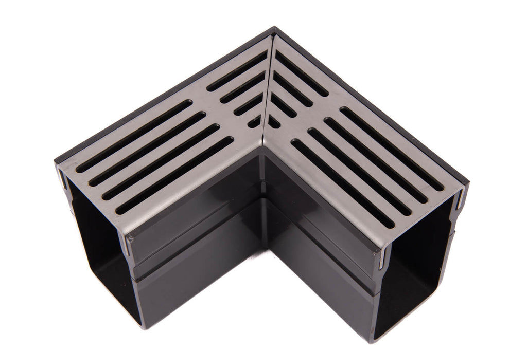 Alusthetic PVC Threshold Drain With Stainless Steel Grating Corner Connector