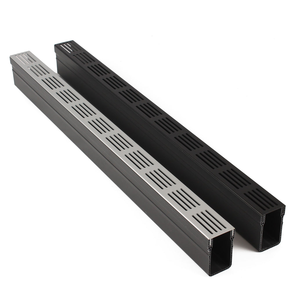 Alusthetic PVC Threshold Drain With Aluminium Grating 1 Metre Length ...