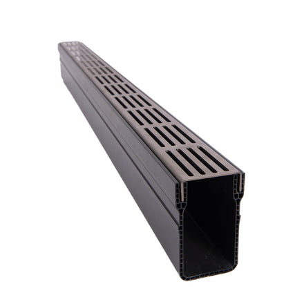 Alusthetic PVC Threshold Drain With Stainless Steel Grating 1 Metre Length