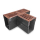 Alusthetic PVC Threshold Drain With Corten Steel Grating T Connector