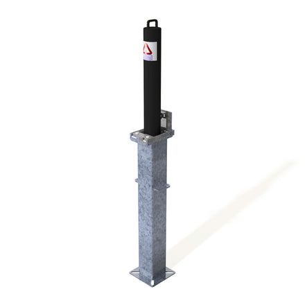 Autopa RetractaPost Galvanised Retractable Bollard External Lock 500mm - Powder Coated Black