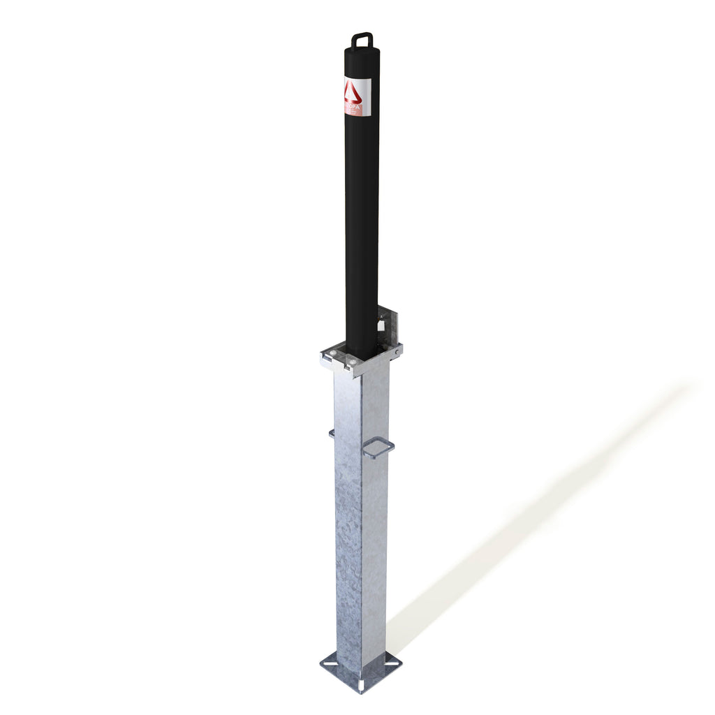 Autopa RetractaPost Galvanised Retractable Bollard External Lock 745mm - Powder Coated Black