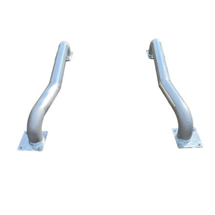 Autopa Cranked Galvanised HGV Wheel Guides 139mm x 1800mm Pair - Yellow