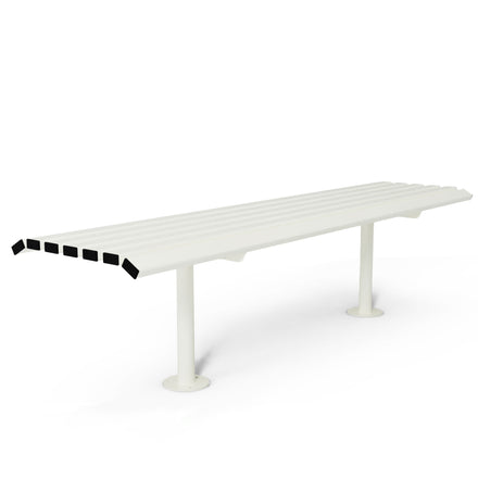 Autopa Drayton Backless Bench 1.8m (Bolt Down / Galvanised & Powder Coated Pure White RAL 9010)