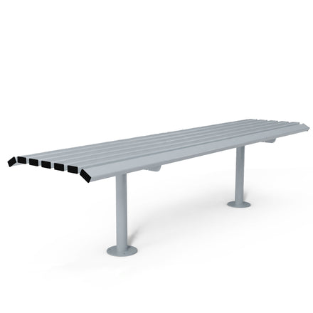 Autopa Drayton Backless Bench 1.8m (Bolt Down / Galvanised & Powder Coated Silver Grey RAL 7001)