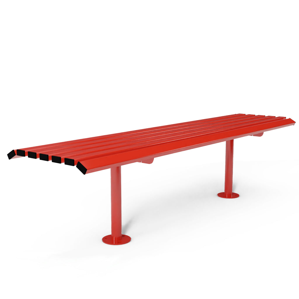 Autopa Drayton Backless Bench 1.8m (Bolt Down / Galvanised & Powder Coated Traffic Red RAL 3020)