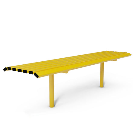 Autopa Drayton Backless Bench 1.8m (Cast In / Galvanised & Powder Coated Colza Yellow RAL 1021)