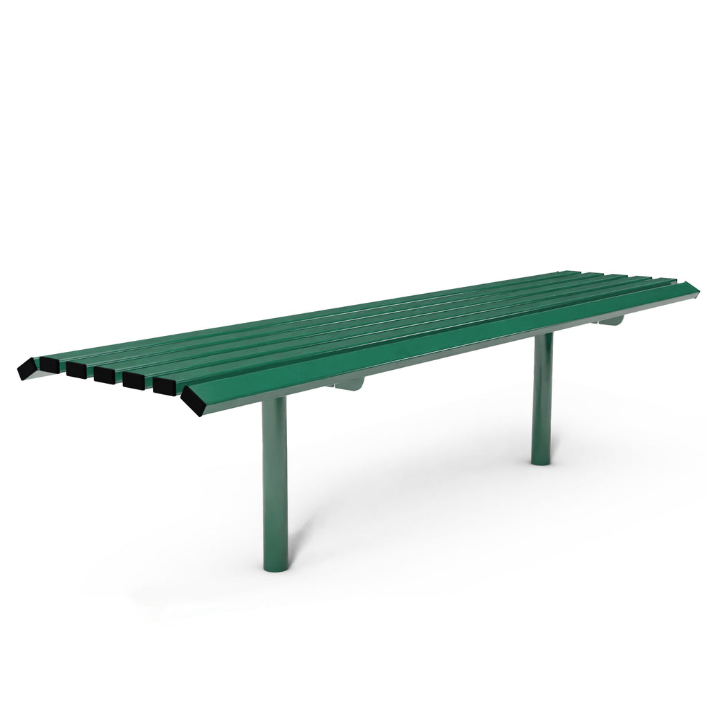 Autopa Drayton Backless Bench 1.8m (Cast In / Galvanised & Powder Coated Moss Green RAL 6005)