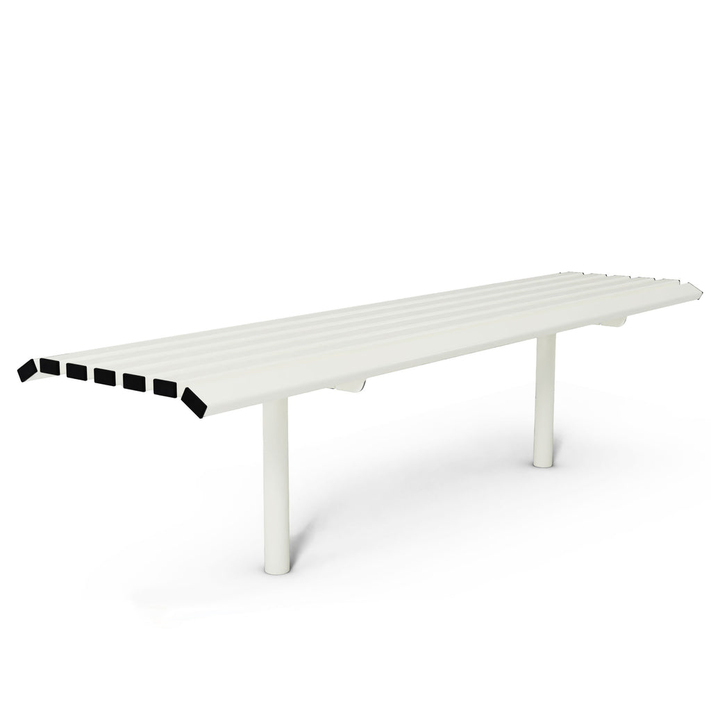 Autopa Drayton Backless Bench 1.8m (Cast In / Galvanised & Powder Coated Pure White RAL 9010)