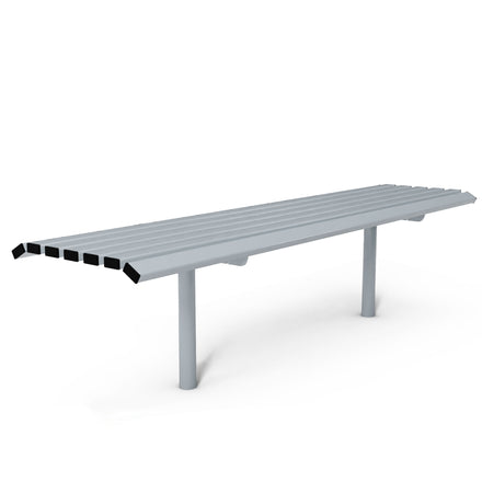 Autopa Drayton Backless Bench 1.8m (Cast In / Galvanised & Powder Coated Silver Grey RAL 7001)