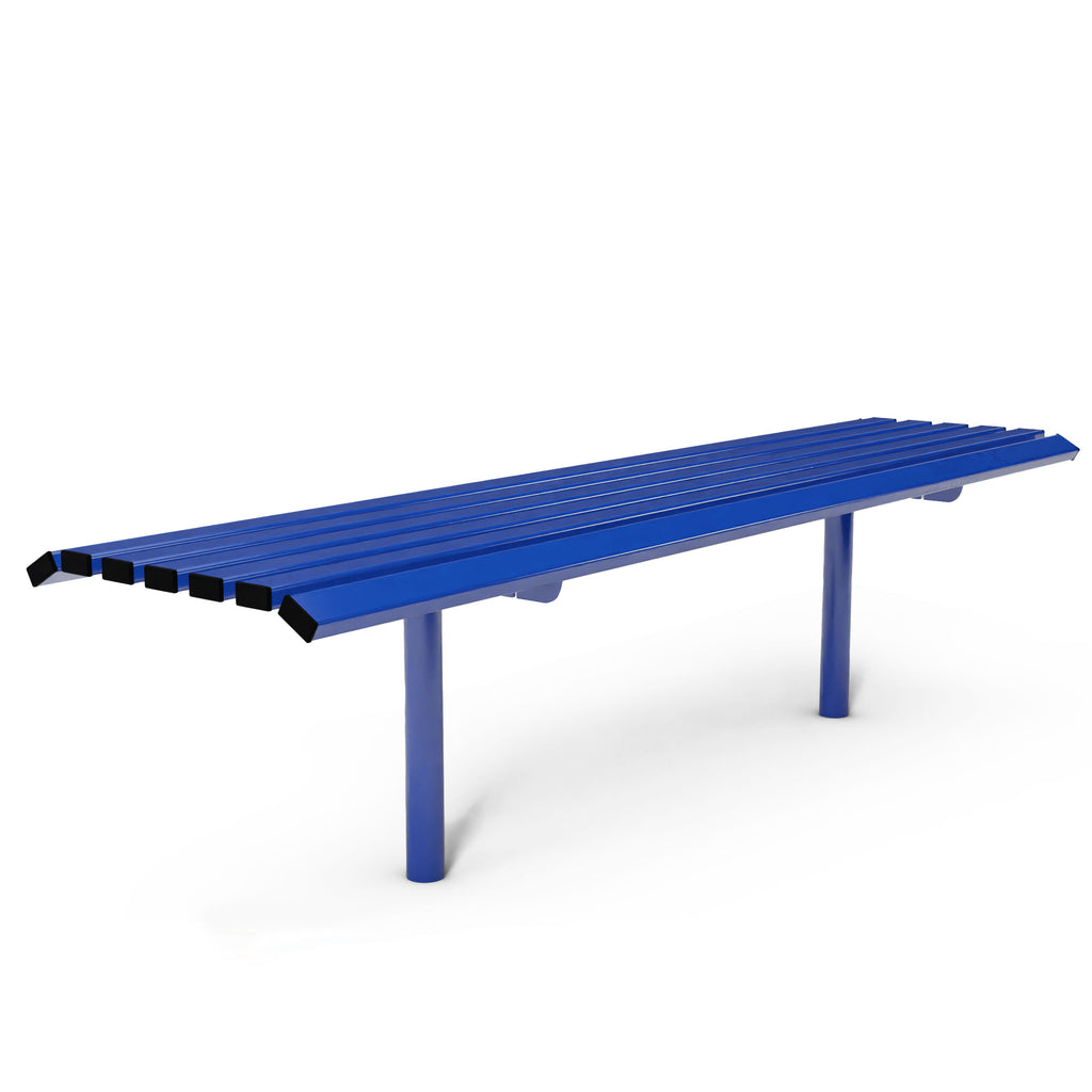 Autopa Drayton Backless Bench 1.8m (Cast In / Galvanised & Powder Coated Traffic Blue RAL 5017)