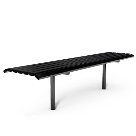 Autopa Drayton Backless Bench 1.8m (Cast In / Galvanised & Powder Coated Jet Black RAL 9005)