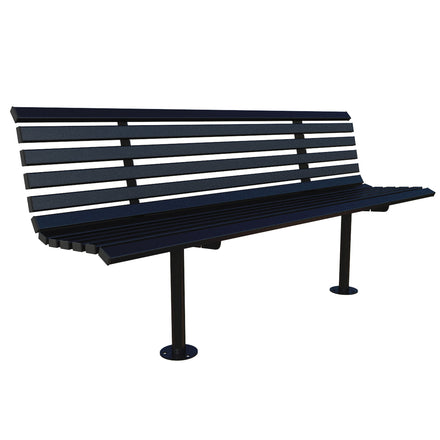 Autopa Drayton Seat Bench 1.8m (Bolt Down / Galvanised & Powder Coated Jet Black RAL 9005)