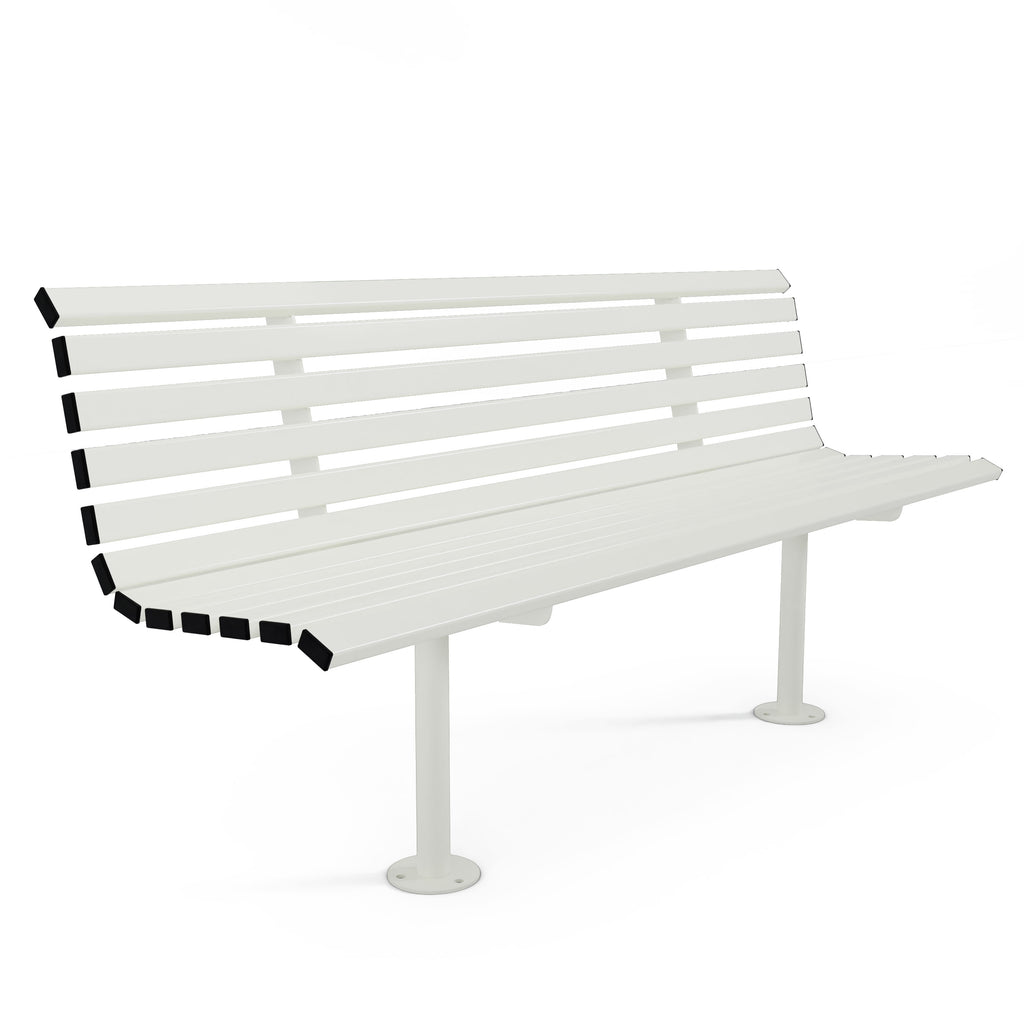 Autopa Drayton Seat Bench 1.8m (Bolt Down / Galvanised & Powder Coated Pure White RAL 9010)