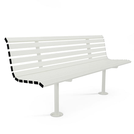 Autopa Drayton Seat Bench 1.8m (Bolt Down / Galvanised & Powder Coated Pure White RAL 9010)