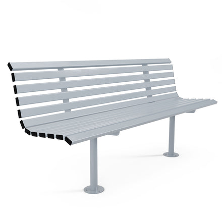 Autopa Drayton Seat Bench 1.8m (Bolt Down / Galvanised & Powder Coated Silver Grey RAL 7001)