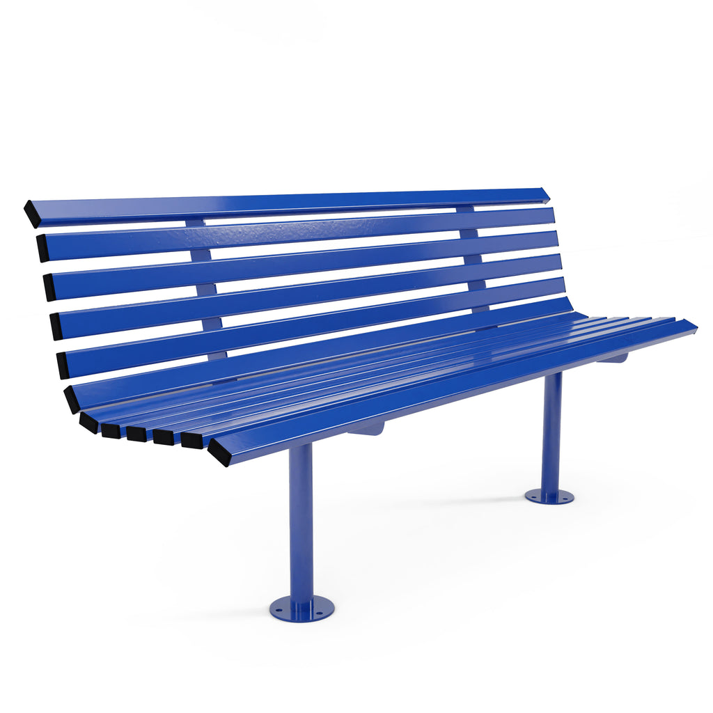 Autopa Drayton Seat Bench 1.8m (Bolt Down / Galvanised & Powder Coated Traffic Blue RAL 5017)