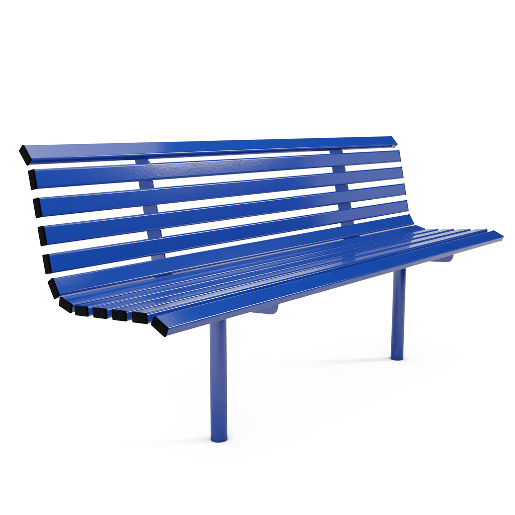 Autopa Drayton Seat Bench 1.8m (Cast In / Galvanised & Powder Coated Traffic Blue RAL 5017)