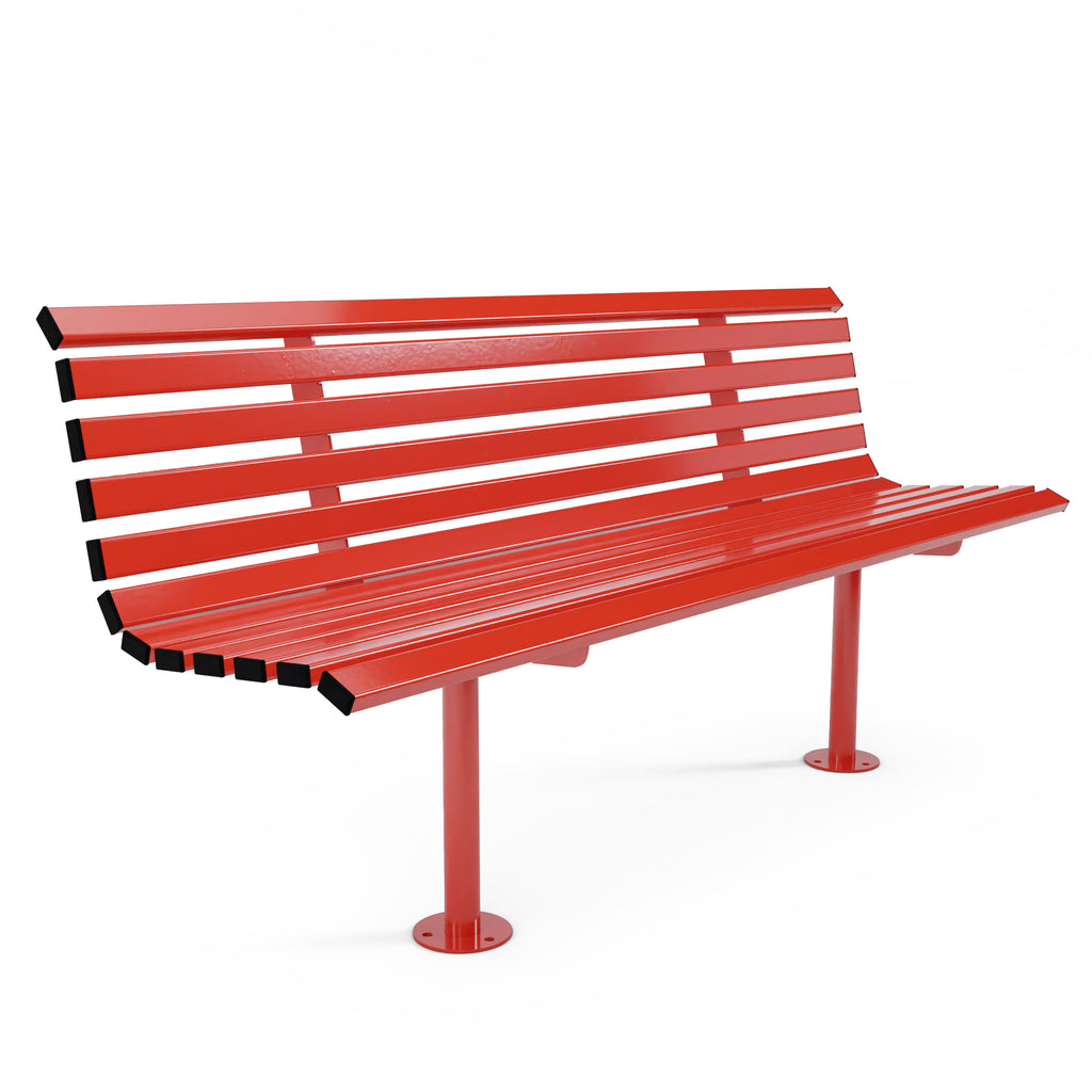 Autopa Drayton Seat Bench 1.8m (Bolt Down / Galvanised & Powder Coated Traffic Red RAL 3020)