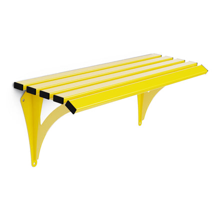 Autopa Drayton Wall Mounted Backless Bench (Galvanised & Powder Coated Colza Yellow RAL 1021 / 1m)