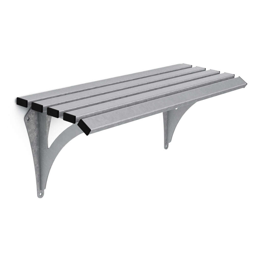 Autopa Drayton Wall Mounted Backless Bench (Galvanised / 1m)