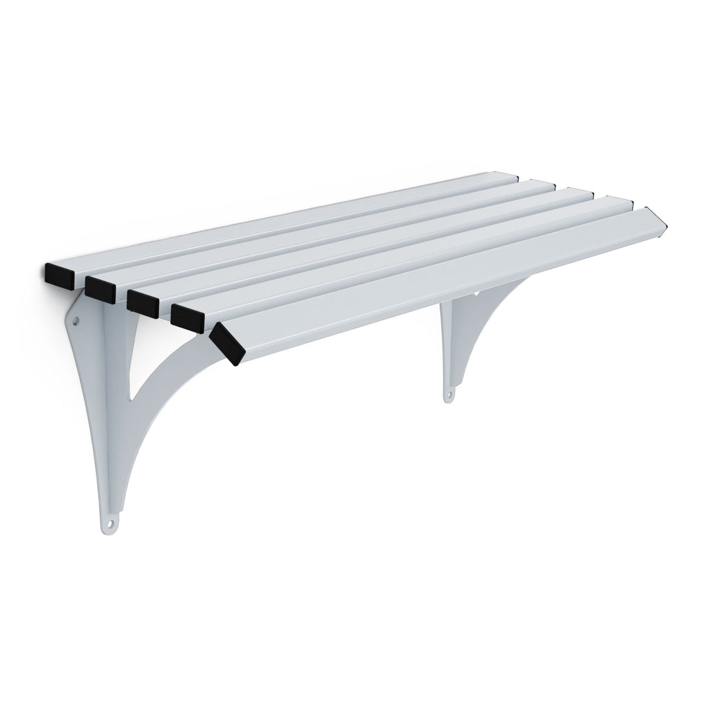 Autopa Drayton Wall Mounted Backless Bench (Galvanised & Powder Coated Silver Grey RAL 7001 / 1m)