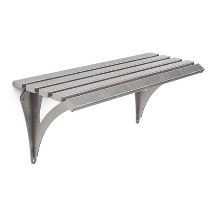 Autopa Drayton Wall Mounted Backless Bench (Brushed Stainless Steel / 1m)