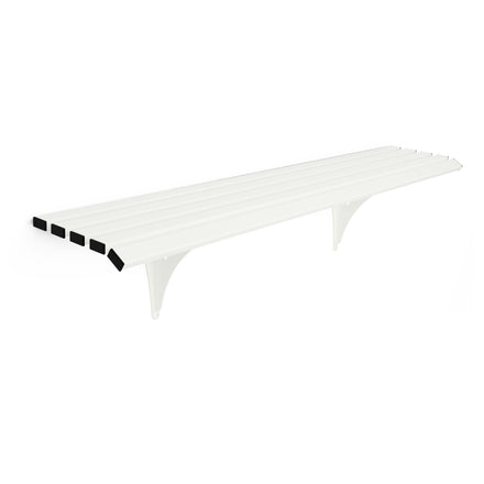 Autopa Drayton Wall Mounted Backless Bench (Galvanised & Powder Coated Pure White RAL 9010 / 1.8m)