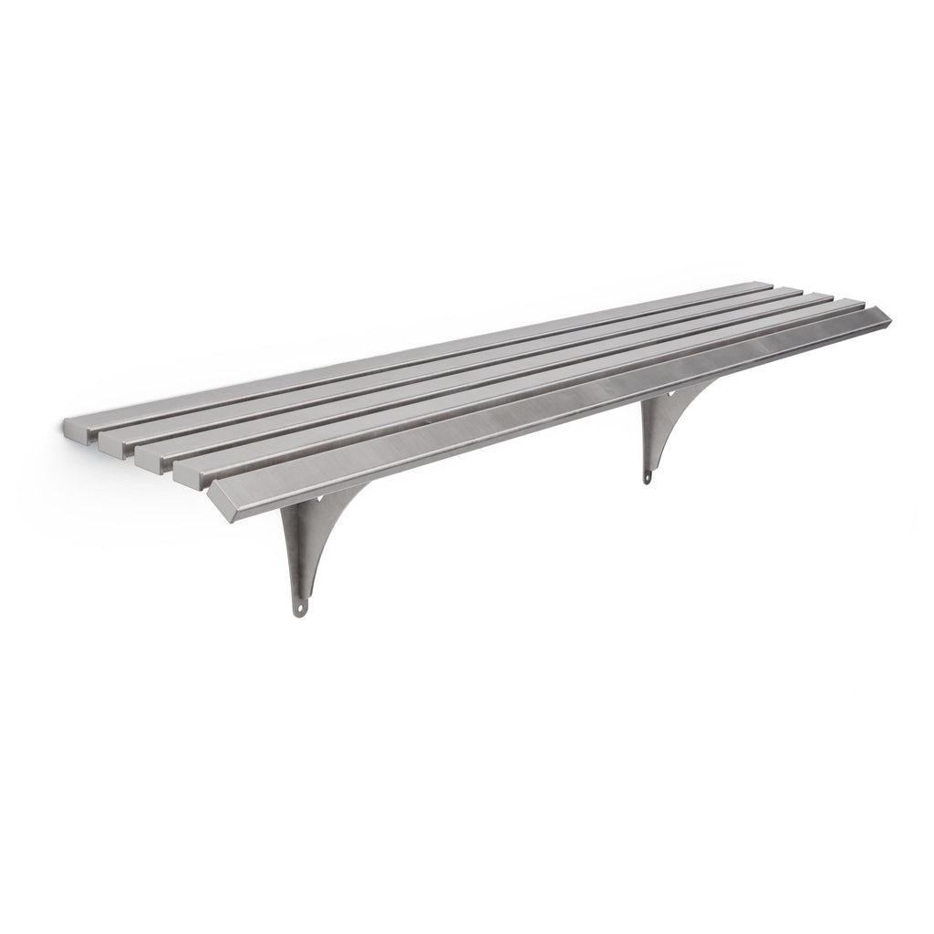 Autopa Drayton Wall Mounted Backless Bench (Brushed Stainless Steel / 1.8m)