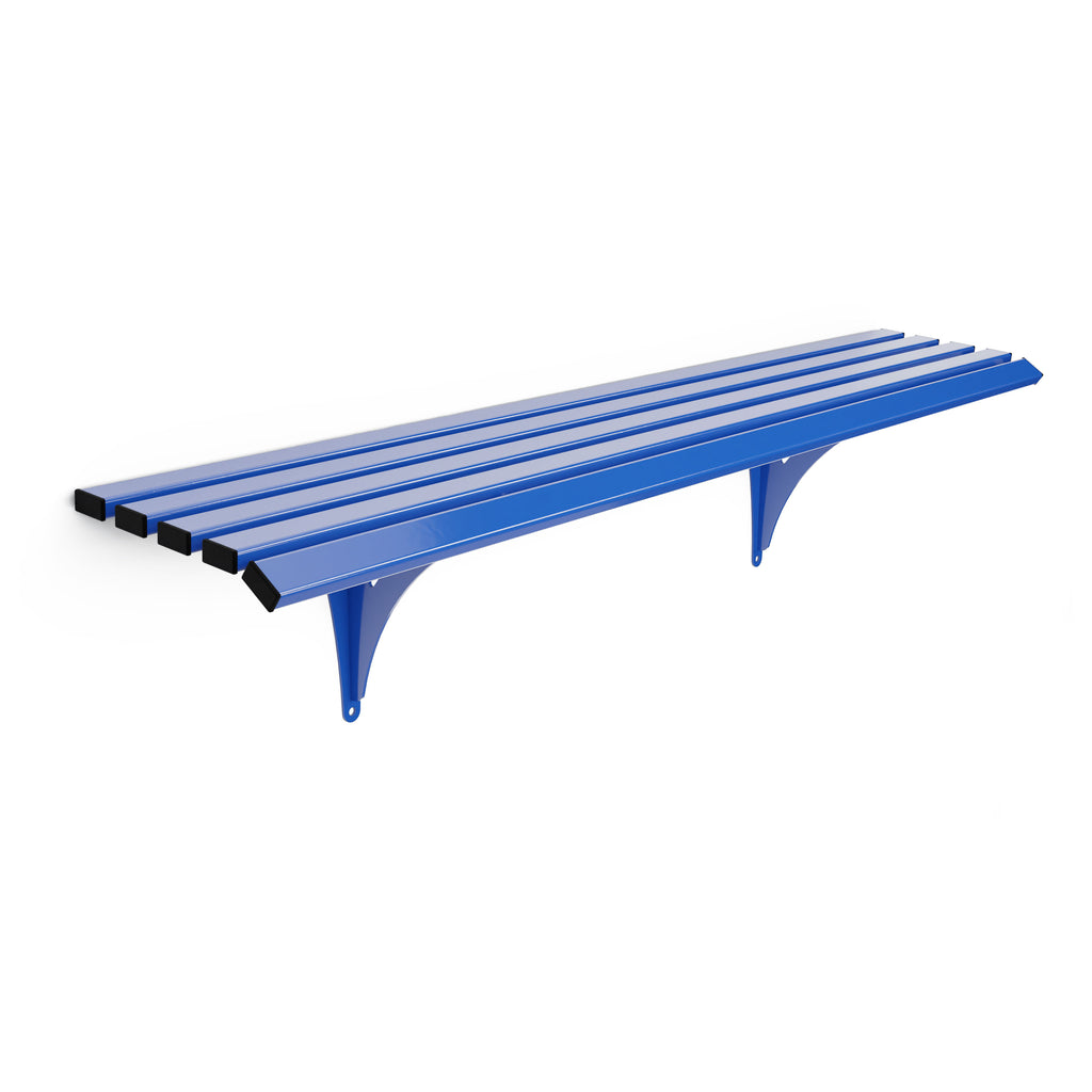 Autopa Drayton Wall Mounted Backless Bench (Galvanised & Powder Coated Traffic Blue RAL 5017 / 1.8m)