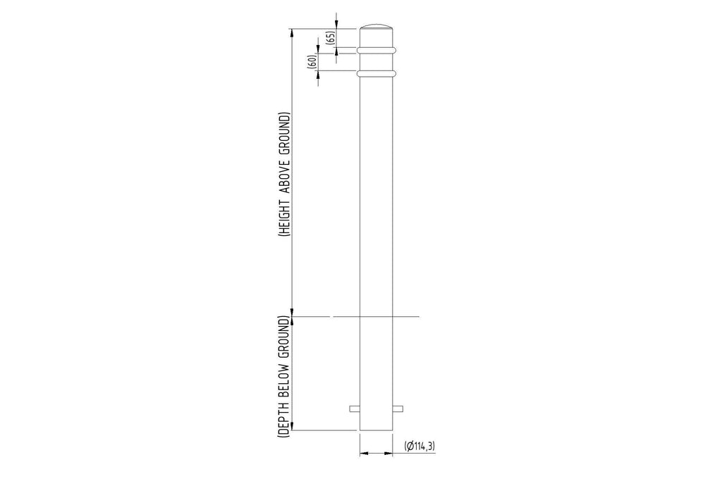 Autopa Ornamental Galvanised Steel Bollard 1000mm - GFC2R (No Fixings)