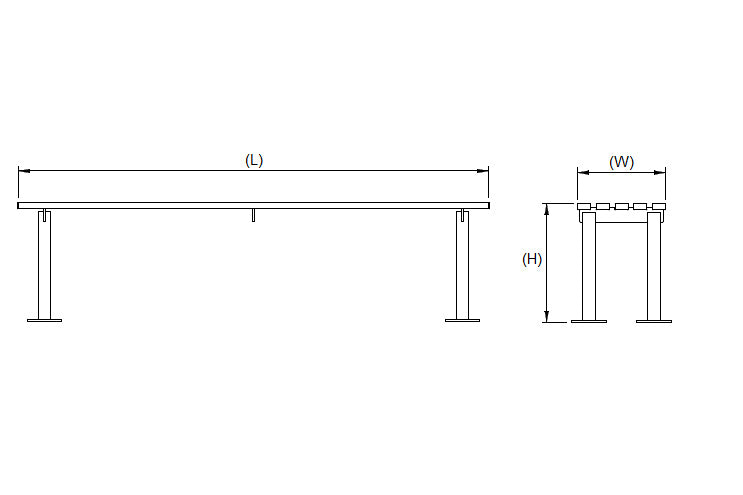 Autopa Haddon Backless Bench 1.8m