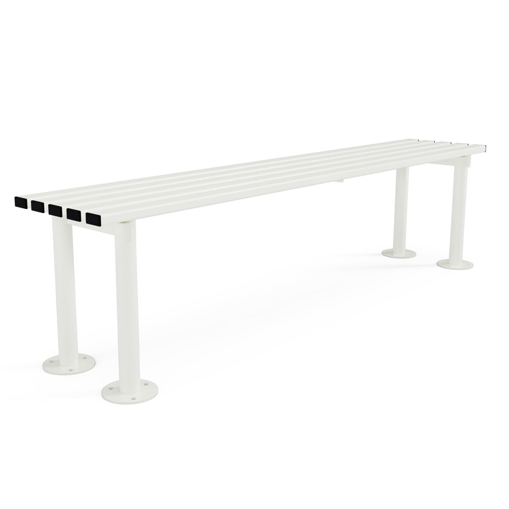 Autopa Haddon Backless Bench 1.8m (Bolt Down / Galvanised & Powder Coated Pure White RAL 9010)