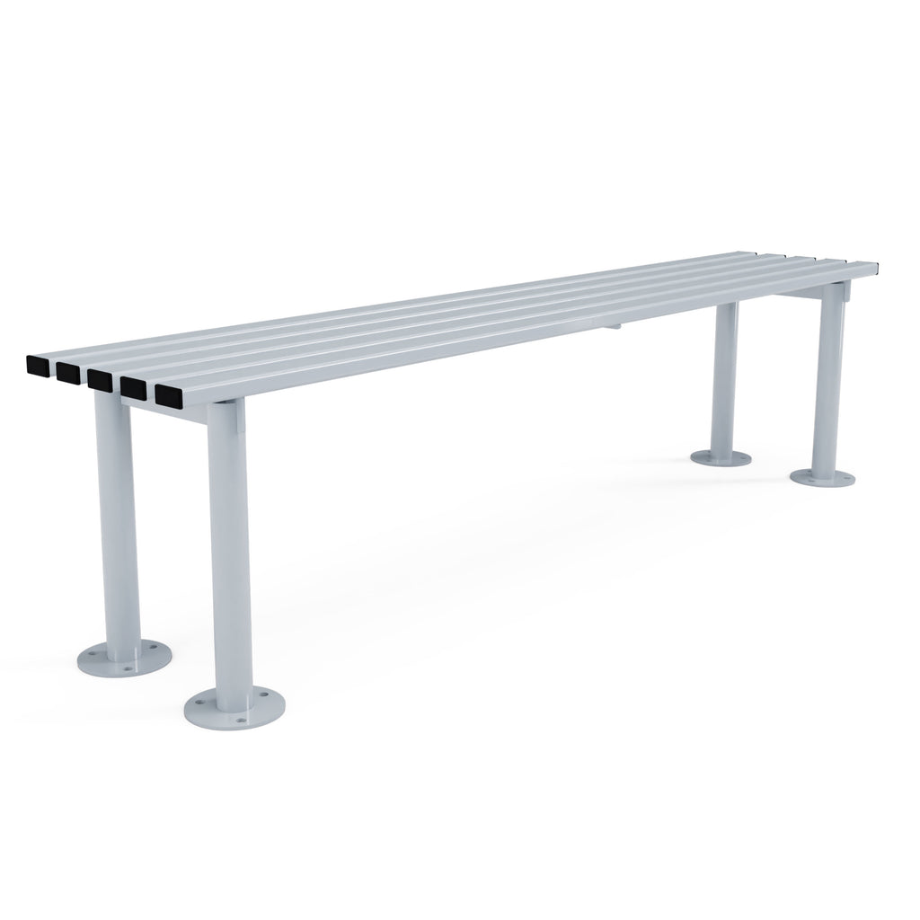 Autopa Haddon Backless Bench 1.8m (Bolt Down / Galvanised & Powder Coated Silver Grey RAL 7001)