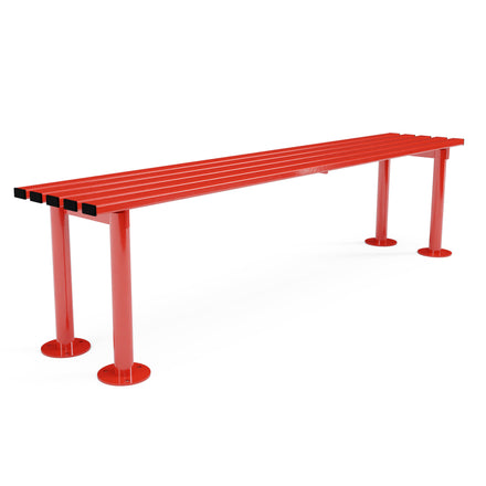 Autopa Haddon Backless Bench 1.8m (Bolt Down / Galvanised & Powder Coated Traffic Red RAL 3020)