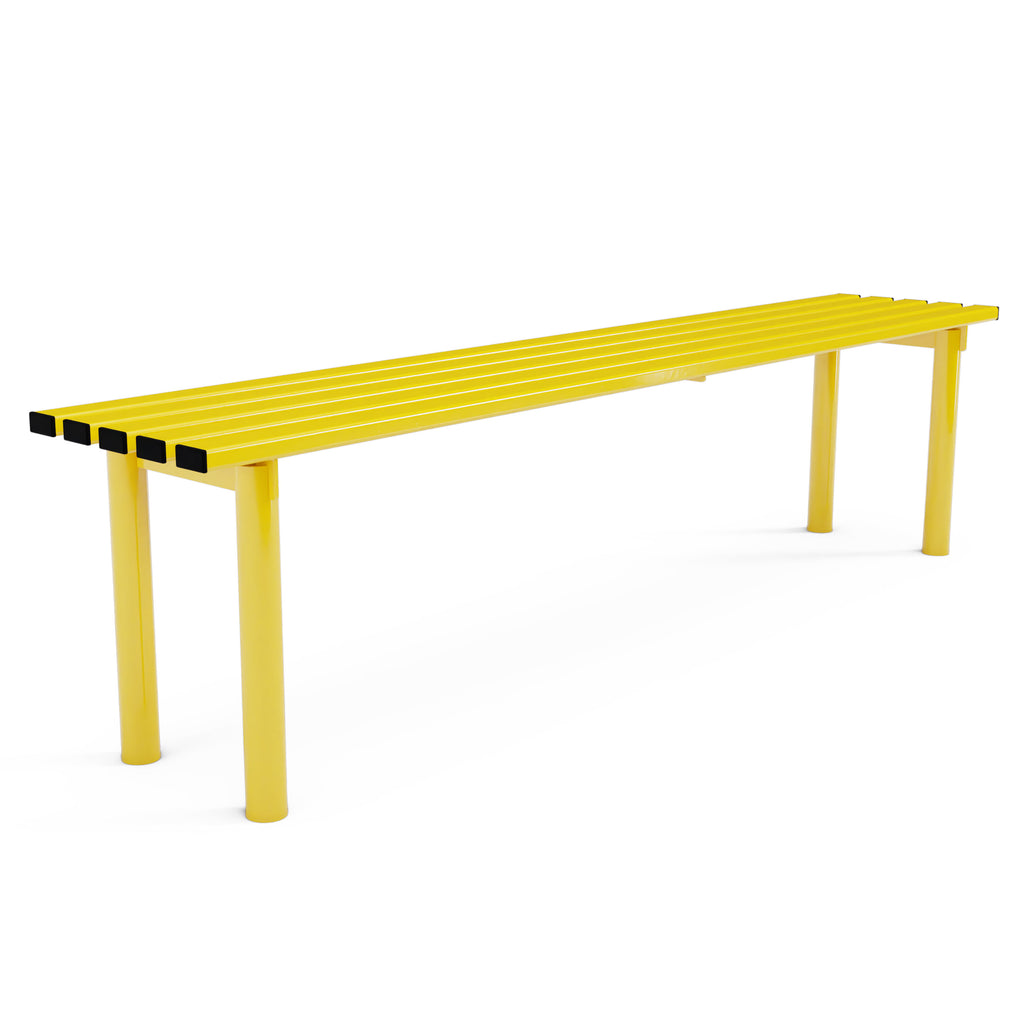 Autopa Haddon Backless Bench 1.8m (Cast In / Galvanised & Powder Coated Colza Yellow RAL 1021)