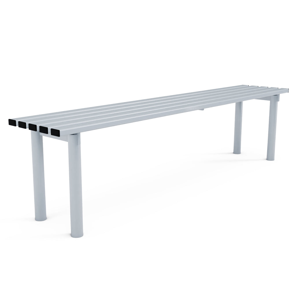 Autopa Haddon Backless Bench 1.8m (Cast In / Galvanised & Powder Coated Silver Grey RAL 7001)