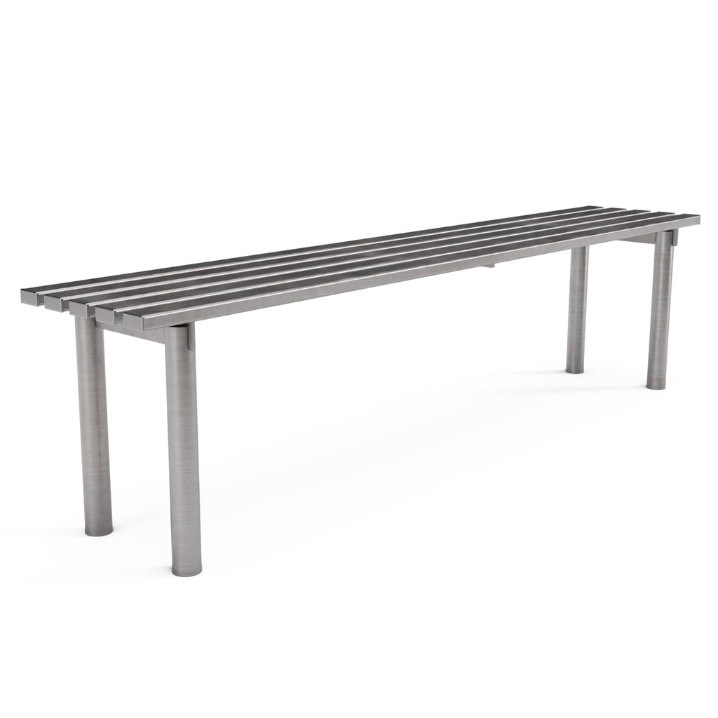 Autopa Haddon Backless Bench 1.8m (Cast In / Brushed Stainless Steel)