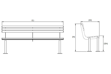 Autopa Haddon Seat Bench 1.8m