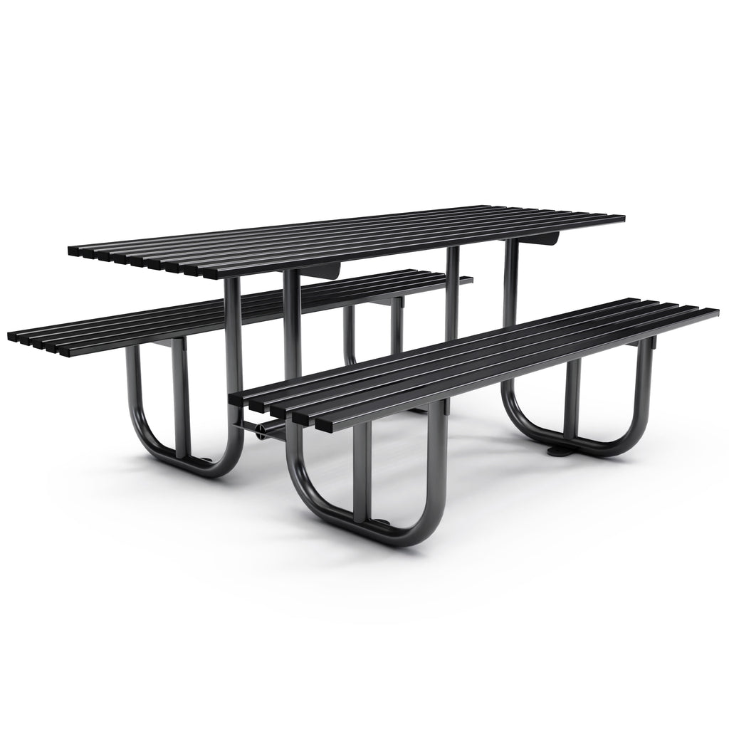 Autopa Haddon Picnic Bench 1.8m (Galvanised & Powder Coated Jet Black RAL 9005)