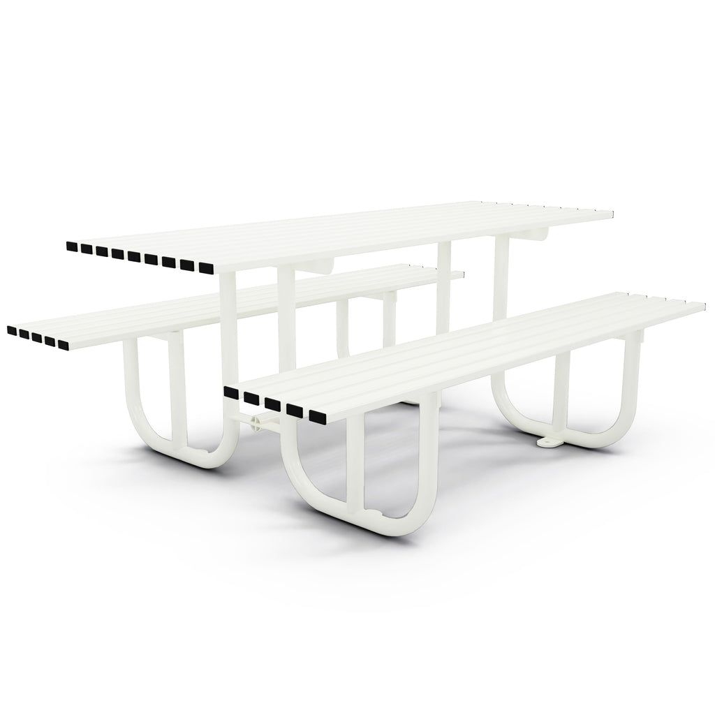 Autopa Haddon Picnic Bench 1.8m (Galvanised & Powder Coated Pure White RAL 9010)