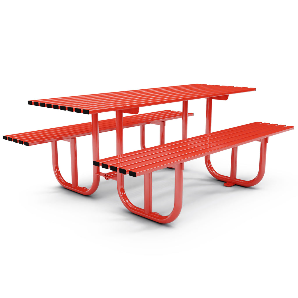 Autopa Haddon Picnic Bench 1.8m (Galvanised & Powder Coated Traffic Red RAL 3020)