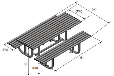 Autopa Haddon Picnic Bench 1.8m