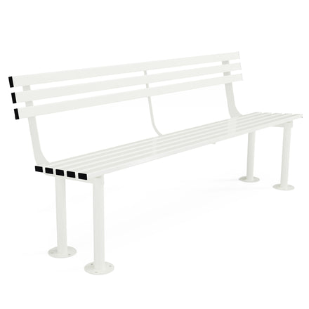 Autopa Haddon Seat Bench 1.8m (Bolt Down / Galvanised & Powder Coated Pure White RAL 9010)