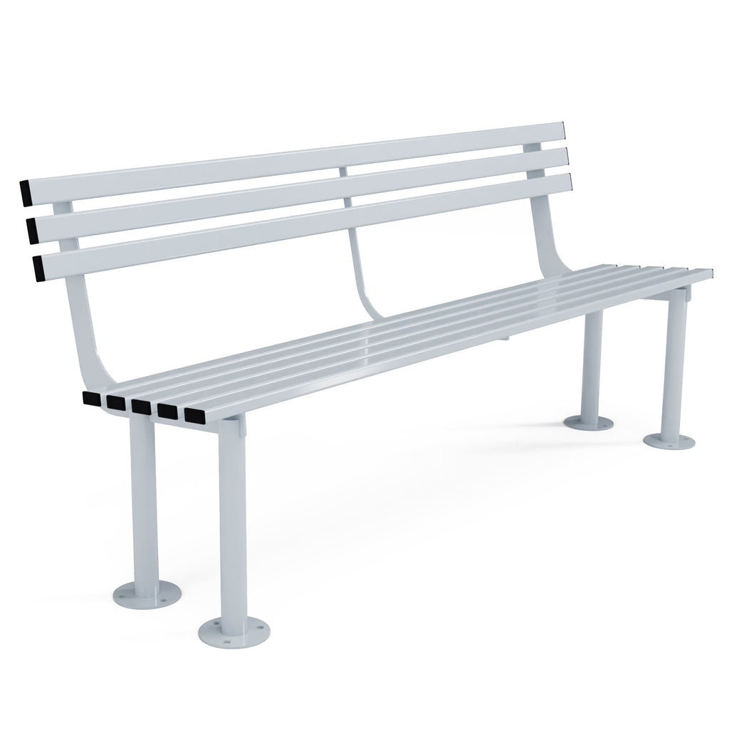 Autopa Haddon Seat Bench 1.8m (Bolt Down / Galvanised & Powder Coated Silver Grey RAL 7001)