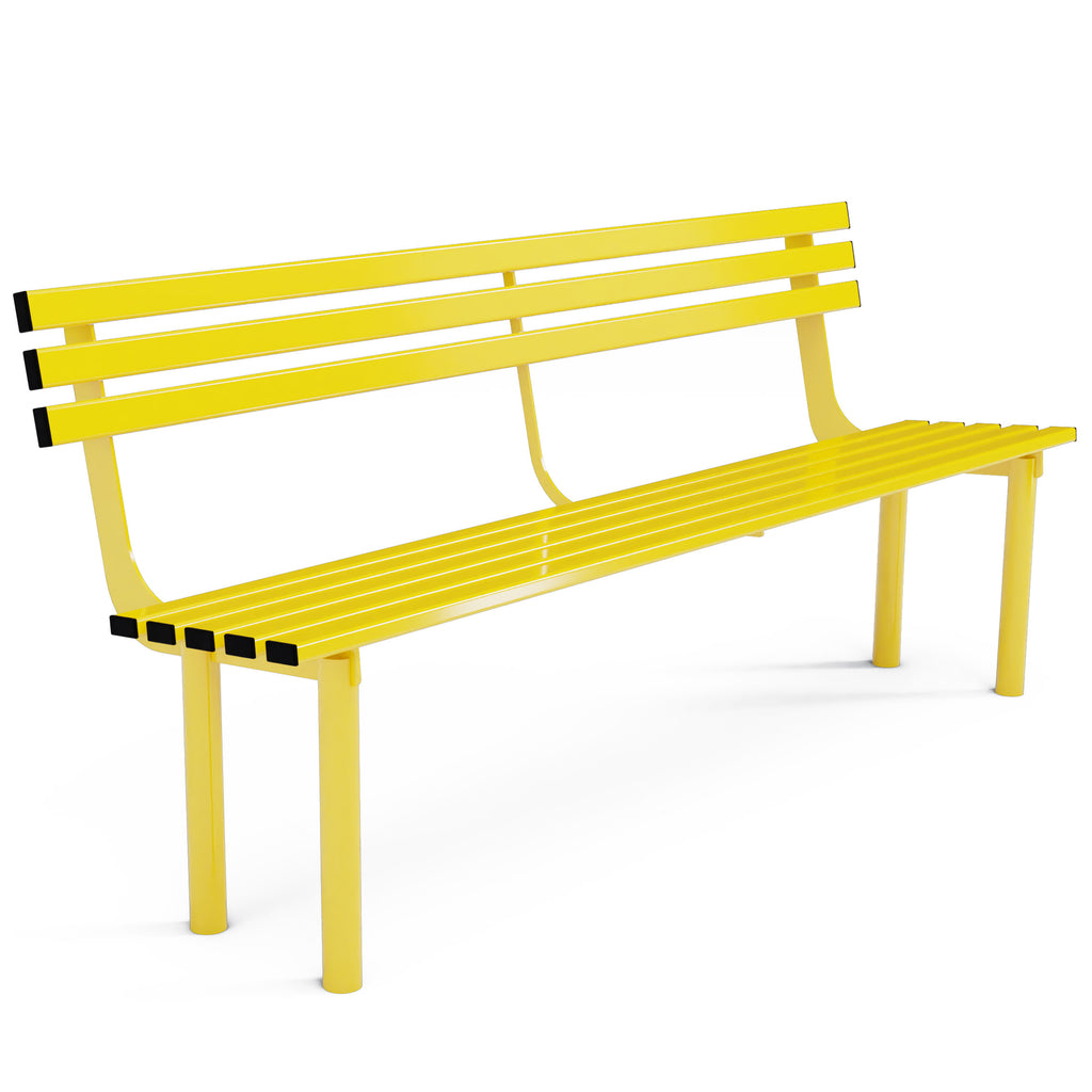 Autopa Haddon Seat Bench 1.8m (Cast In / Galvanised & Powder Coated Colza Yellow RAL 1021)