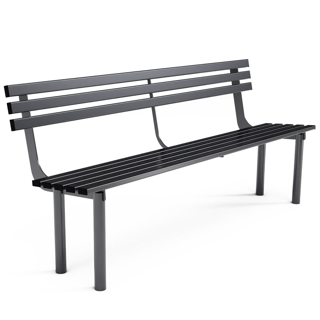 Autopa Haddon Seat Bench 1.8m (Cast In / Galvanised & Powder Coated Jet Black RAL 9005)