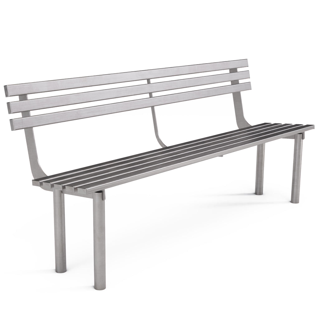 Autopa Haddon Seat Bench 1.8m (Cast In / Brushed Stainless Steel)