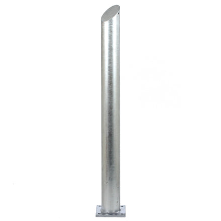 Galvanised Mitre Top Bollard - 1 Metre Tall - Autopa (Flanged (Bolt Down) / 76mm)