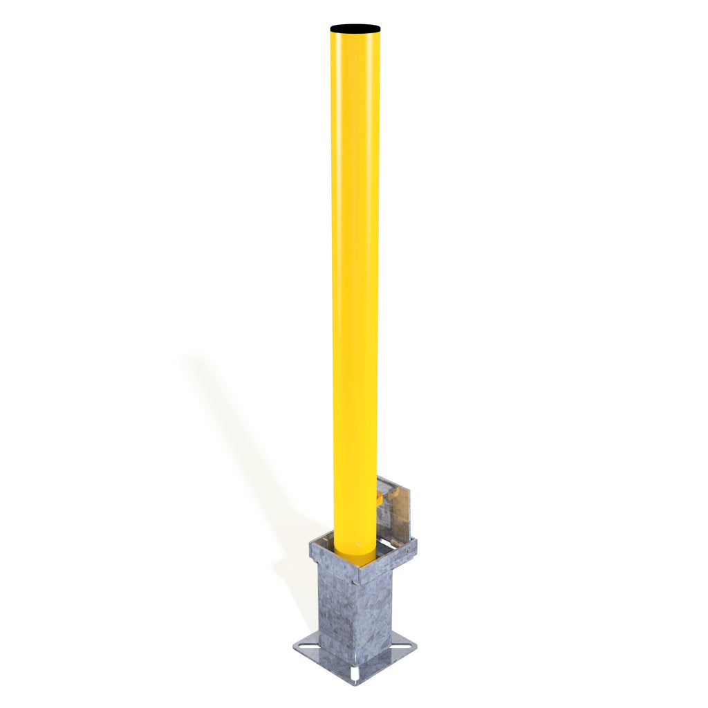 Autopa Removable Parking Post Galvanised Bollard 900mm - Powder Coated Yellow RAL 1023